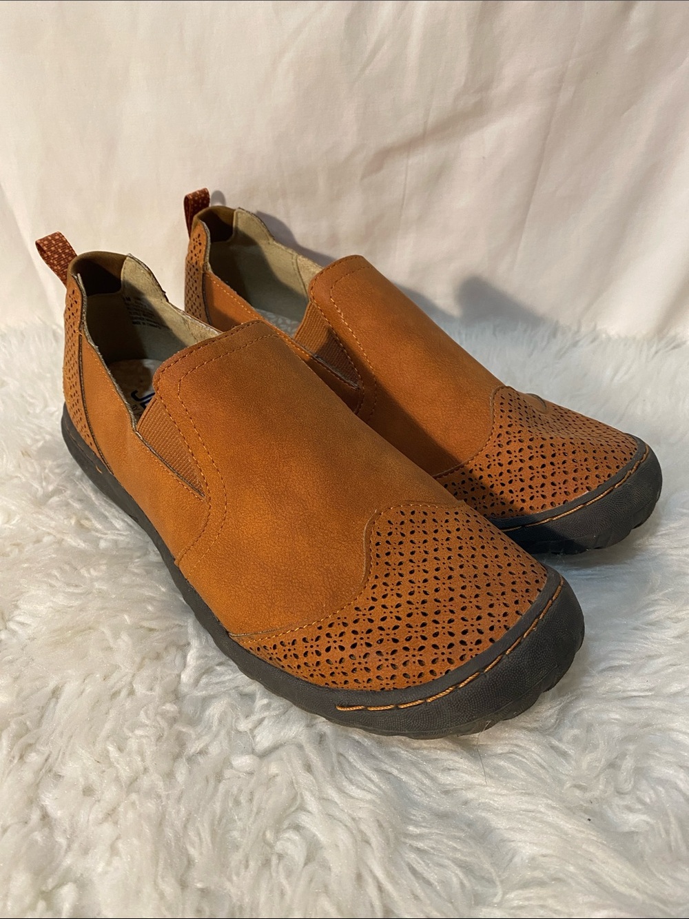 Jambu Lena Women’s Slip-On Flats in Rust Brown